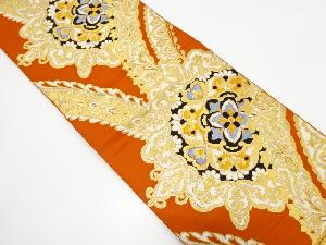 アンティーク　華紋に花更紗模様織り出し袋帯（着用可）